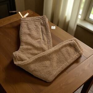 SKIMS Cozy Knit Sherpa Joggers Elastic Waist Tapered Leg NWT Women’s Size XL